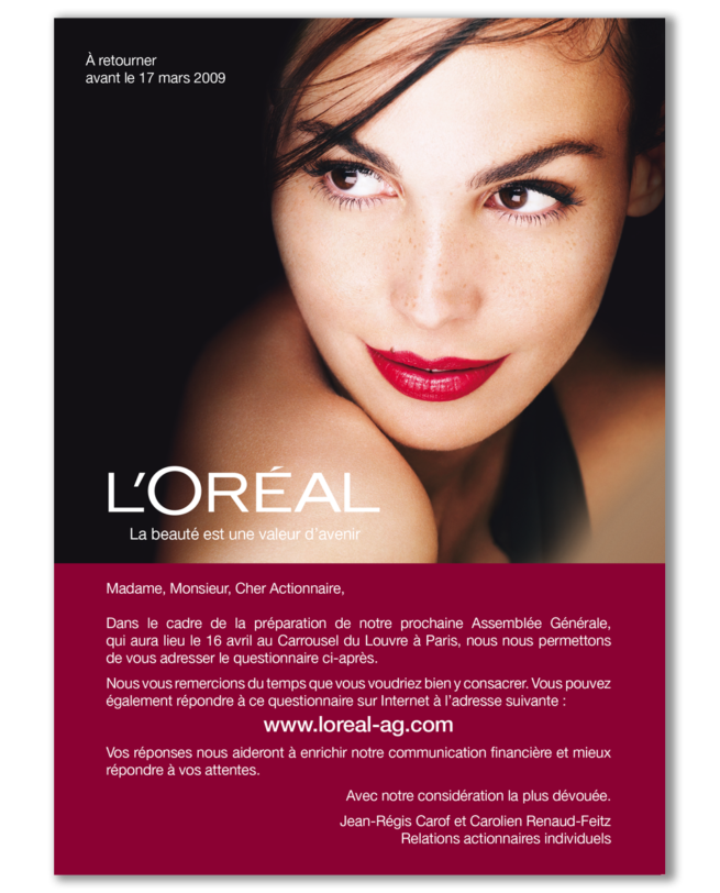 L'Oréal - Consultation des actionnaires 2009